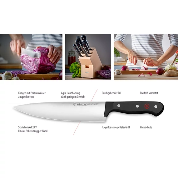 Wüsthof Gourmet Kochmesser fekete 4562/23 cm